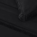 Andency Black Comforter Set Full Size, 3 Pieces Boho Tassel Lightweight Bedding - Image 7
