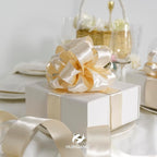 HUIHUANG Champagne Satin Wired Ribbon 1-1/2" Light Champagne Wire Edge Ribbon - Image 3