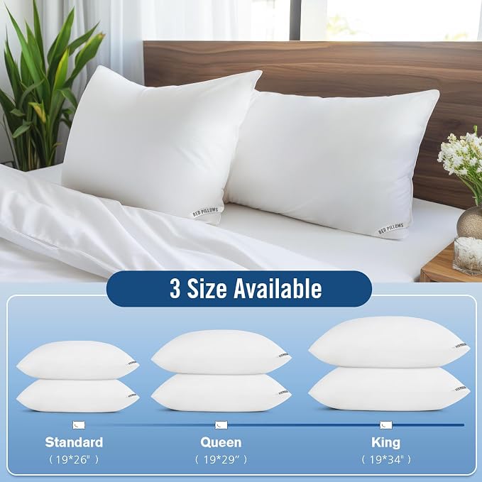 Piwaal Luxury Hotel Pillows for Sleeping 2 Pack, Bed Pillows Queen Size Set of 2 - Image 2