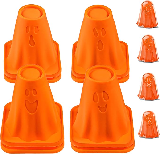 Kamehame Giant Ghost Silicone Mold, 8 Packs Ghost Jello Molds Halloween by Kamehame