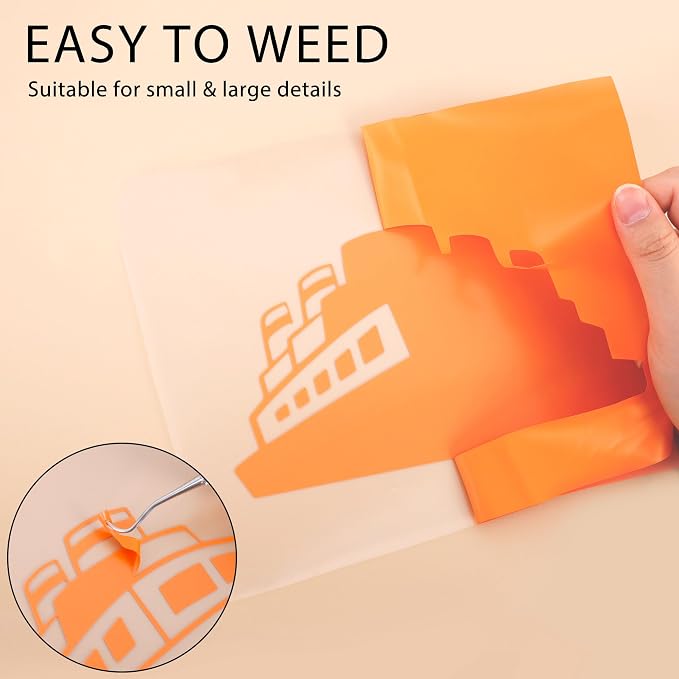 RENLITONG Orange Iron on Vinyl 12Inch by 20ft Roll Heat Transfer Vinyl - Image 4