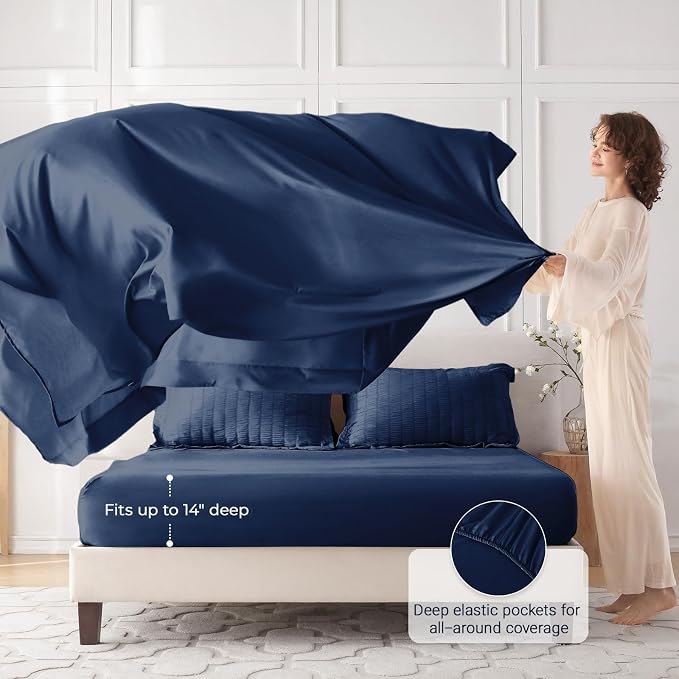 MUXHOMO 5 Pieces Twin Comforter Set, Seersucker Bed in a Bag Twin Size - Image 3