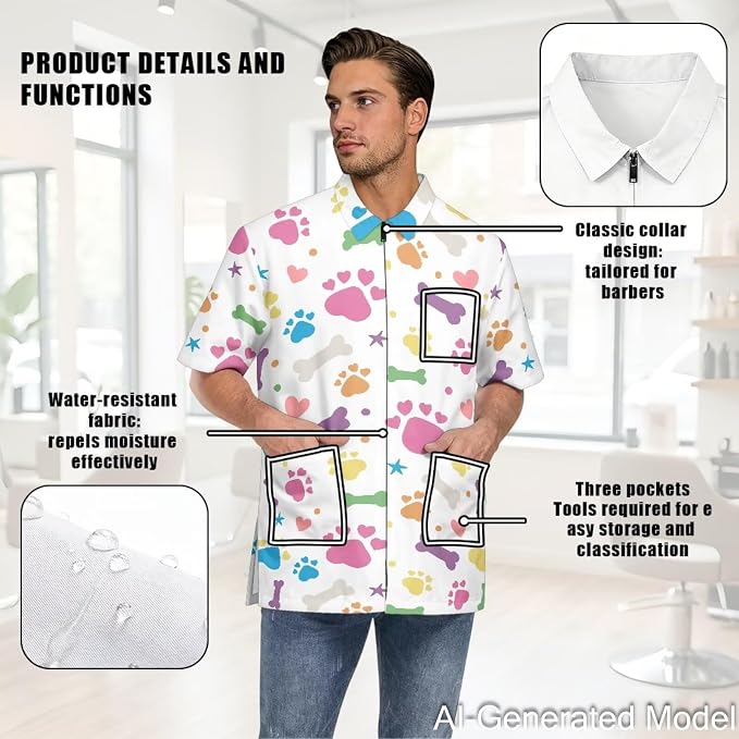 Professional Grooming Smock Unisex, Water Resistant Anti-Static | Hairdresser - Image 5