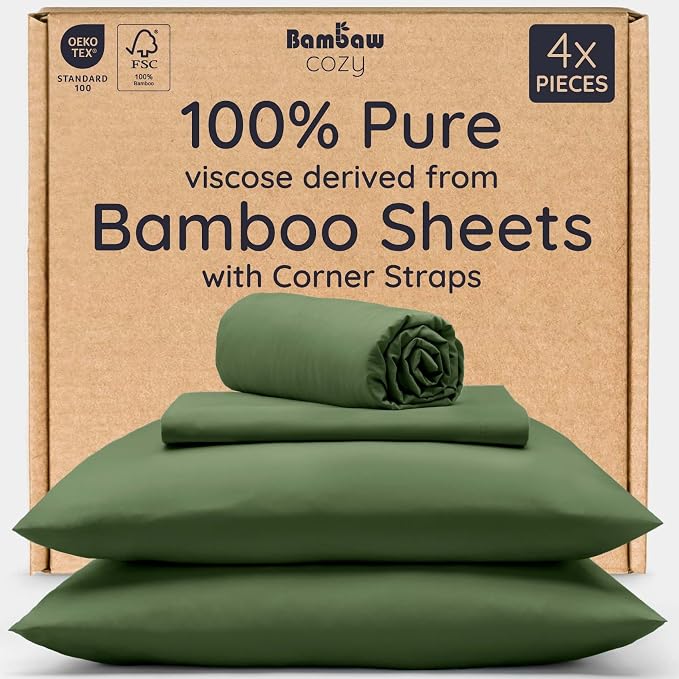 Bambaw 100% Viscose Derived from Bamboo Sheets King Size Set – 4pcs Cooling by Bambaw