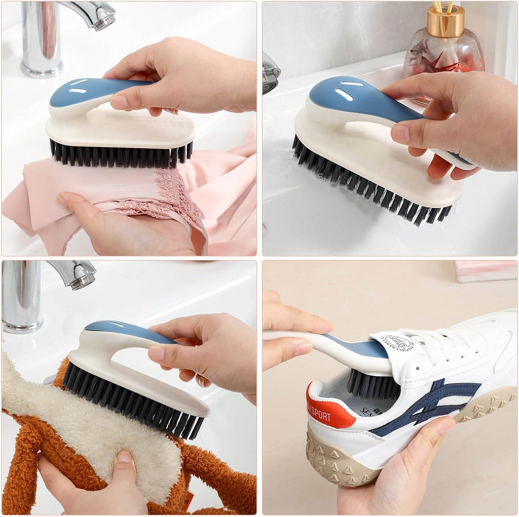 Soft Bristle Scrub Cleaning Brush Stain Remover Brush Fabric Cleaning Brush Laundry Brush Small Scrub Brush Cleaner Household Cleaning Brushes for Carpet, Clothes, Bathroom,Sneaker-2 Pack (Orange)