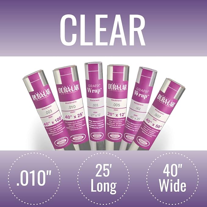 Grafix Dura-Lar 0.010" Film, Ultra Clear, Glossy 40" x25', Mylar/Acetate - Image 2