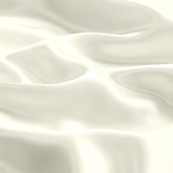 BEDELITE Satin Pillowcase with Zipper 2 Pack, Ivory Pillow Cases Standard Size - Image 3