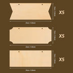 15 Pieces Unfinished Hanging Wood Sign Rectangle Blank Hanging Decorative Wood - Image 2