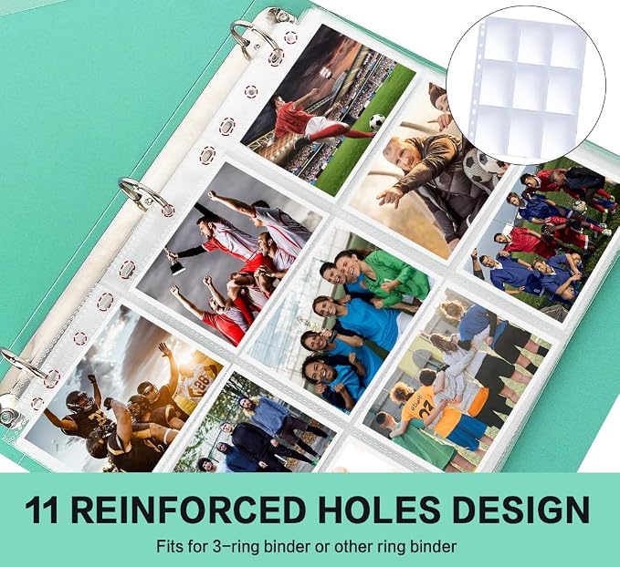 Trading Card Sleeve Pages, PANDRI 100 Pack 9 Pocket Trading Card Storage Album - Image 5