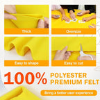 XSEINO Yellow Large Felt Fabric 108" X 36 ", 1.4 mm Thick Soft Felt Fabric Sheet - Image 4