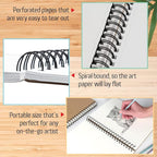 Mixed Media Sketchbook 8.11” x 8.5” | Spiral Bound Sketch Pad - Image 3