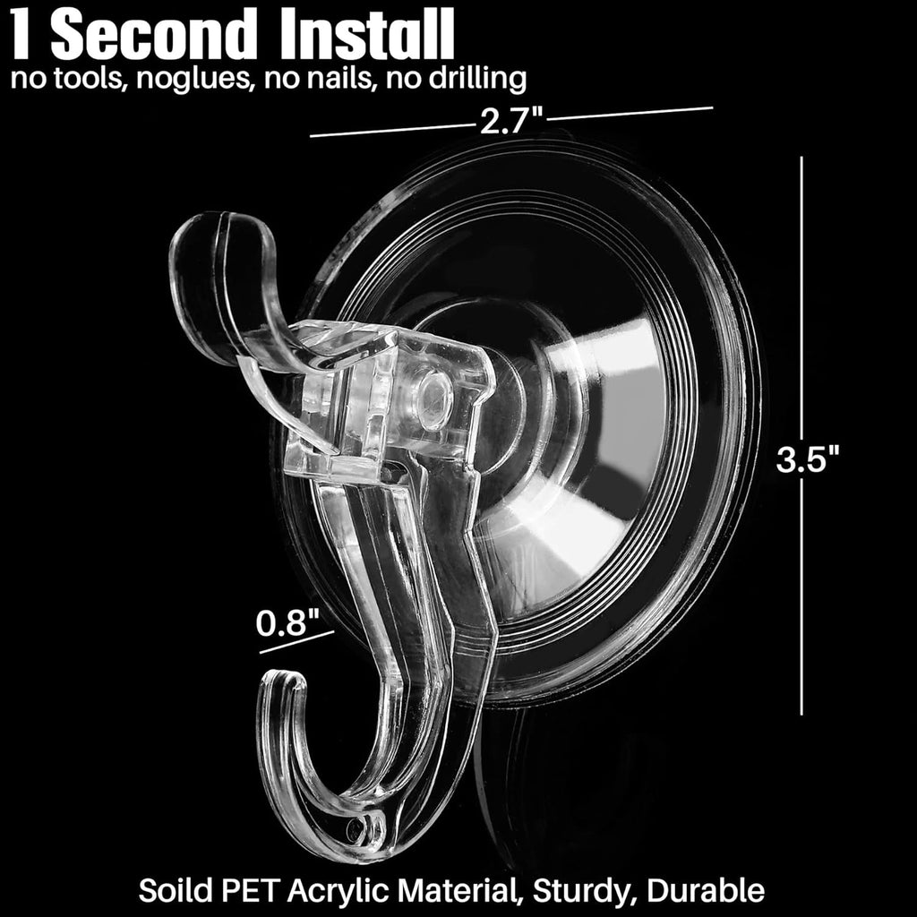 Antimbee Suction Cup Hooks, 10 Pack Reusable Suction Cup Hangers, Removable Small Suction Cups with 2 Hooks for Shower, Bathroom, Glass, Door, Windows, Kitchen, Up to 11 lbs on Smooth Surface