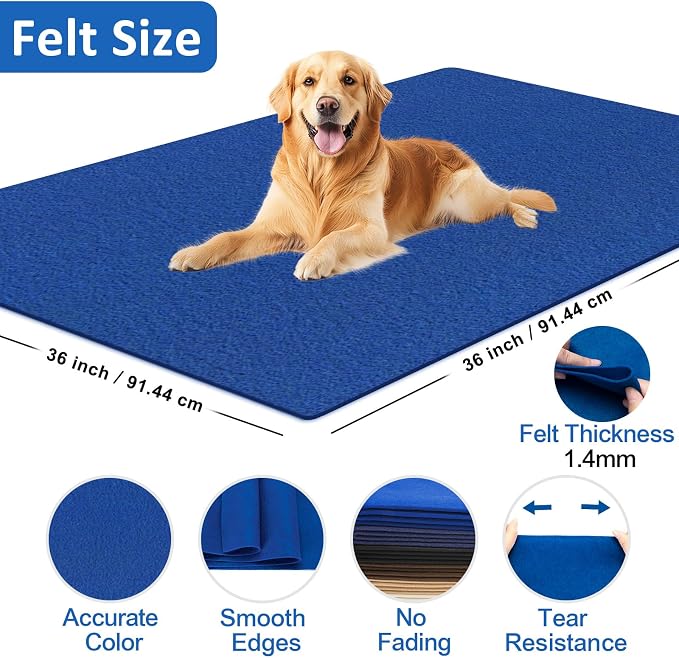 XSEINO Royal Blue Large Felt Fabric 36" X 36 ", 1.4 mm Thick Soft Felt Fabric - Image 2