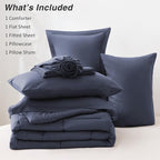 Love's cabin Twin XL Comforter Set Indigo Blue, 5 Pieces Twin XL Bed in a Bag - Image 8