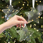 12 Pack Blank Star Ornaments Christmas Hanging Ornaments Clear Acrylic Xmas - Image 2