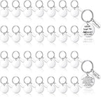 Gisafai 30 Pcs Silver Engravable Metal Keychain Blanks Laser Graduation by Gisafai