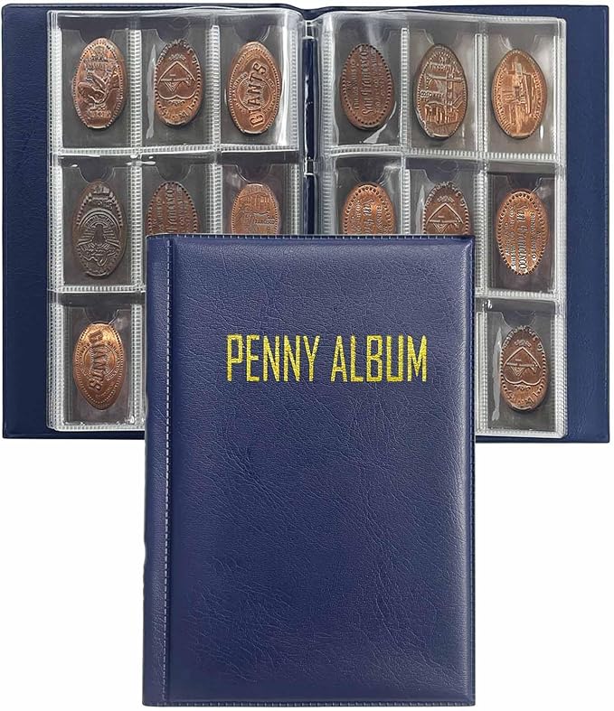 108 Pockets Pressed Penny Collecting Album Book, Portable Smashed Pressed Penny by Xxmbbjy