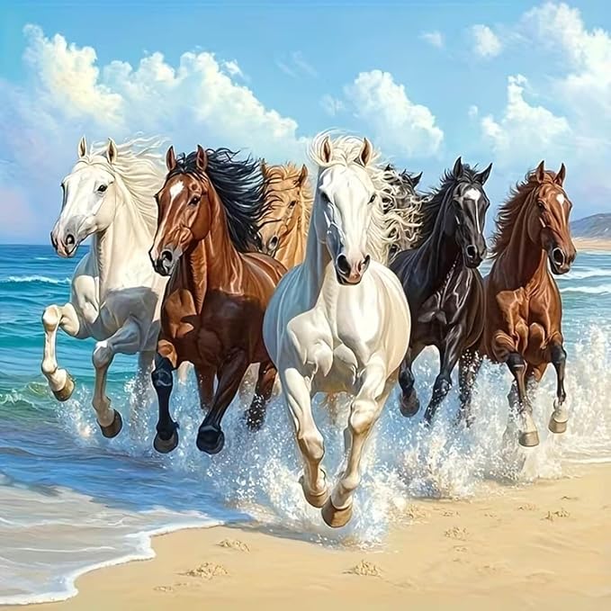 Horse Diamond Art Kits for Adults, 5D Animal Diamond Painting 14x14in | 5D by Dugsmgd