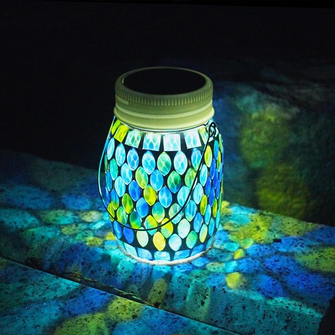 Mosaic Garden Decor Solar Outdoor Hanging Lights, Solar Mosaic Lanterns - Image 7