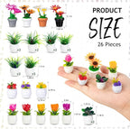 26Pcs Dollhouse Plant, Miniature Bonsai Plant Mini Potted Plants Flower - Image 5