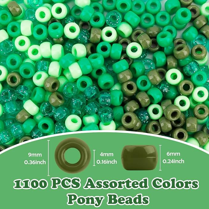 1100Pcs Pony Beads, Beads for Jewelry Making, Friendship Bracelet Bead - Image 2