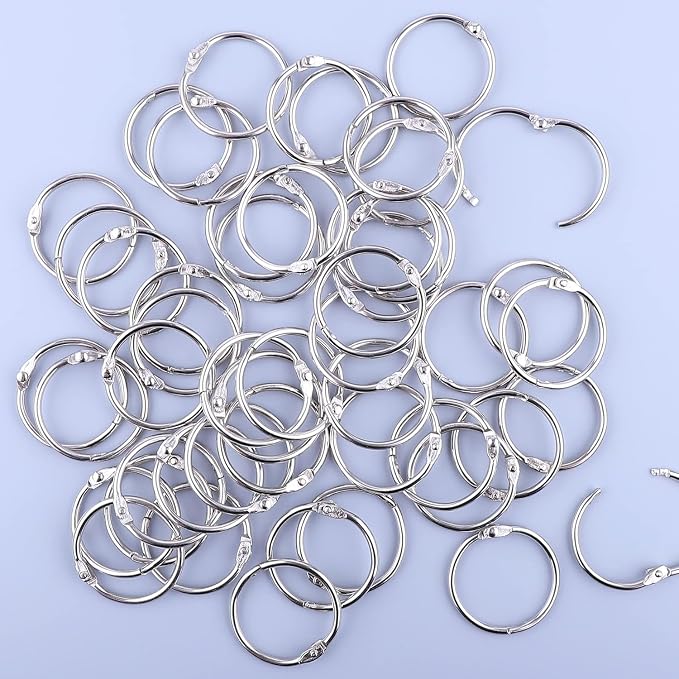 AKONEGE 1.2 Inch Loose Leaf Binder Rings, Metal Office Book Rings, Nickel - Image 7