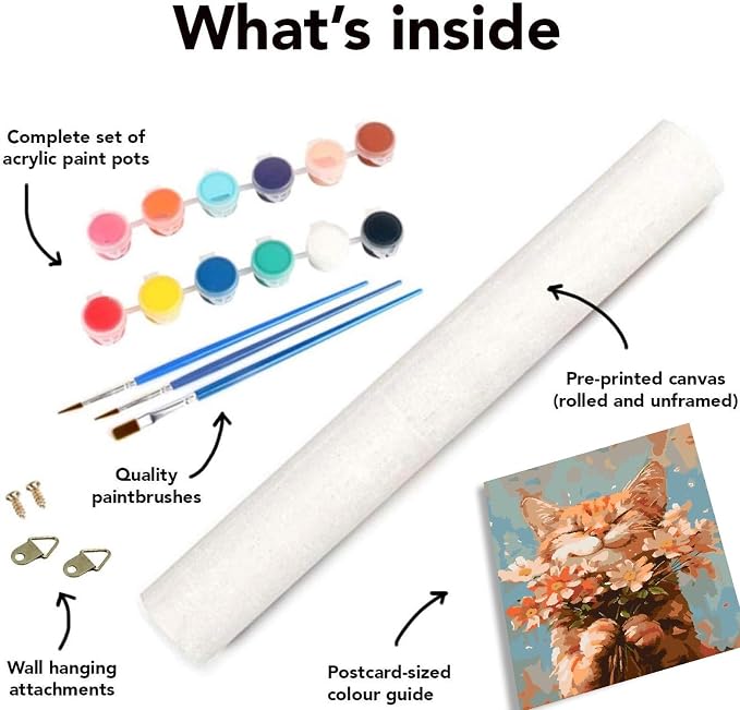 DIY Cat and Flower Paint by Numbers Kits - Image 7