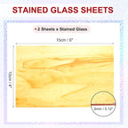 PATIKIL 4 x 6 Inch Transparent Stained Glass Sheets, 2 Sheets Mosaic Glass - Image 2