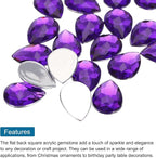 MECCANIXITY 50PCS Flat Back Acrylic Teardrop Gems 18x25mm Artificial Rhinestones - Image 4