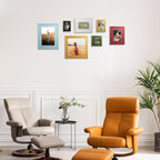 10x10 Picture Frame with Mat for 8x8, Wavy Edge Wooden Real Glass Photo Frame - Image 7