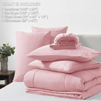 CozyLux King Size Comforter Set Pink, 7 Pieces Bed in a Bag, All Season Bedding - Image 6