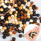 1000pcs 8mm Wooden Beads for Crafts, Large Hole Wood Beads Bulk, Natural Round - Image 6