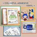 HTVRONT Permanent Vinyl Bundle, 8 Colors 12" x 5ft Permanent Adhesive Vinyl - Image 6