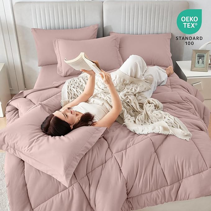 Sasttie King Size Comforter Set, 7 Pieces Bed in a Bag King, Complete Bedding - Image 5