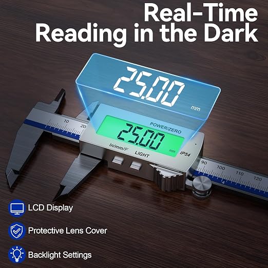 Preciva Backlight Digital Caliper, 6 Inch Rechargeable Electronic Micrometer - Image 3