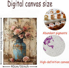 OJTOYART Paint by Numbers Kit for Adults, Rose Vase Painting by Numbers for - Image 5