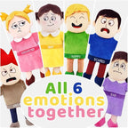 6 Pcs Feelings Hand Puppets Emotion Toys Set, 12 Inch Expression Puppets - Image 4