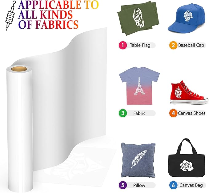 TransWonder Heat Transfer Vinyl White- 12 x 25ft Iron on Vinyl - Image 5