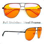 Orange Aviator Blue Light Blocking Glasses - Image 2