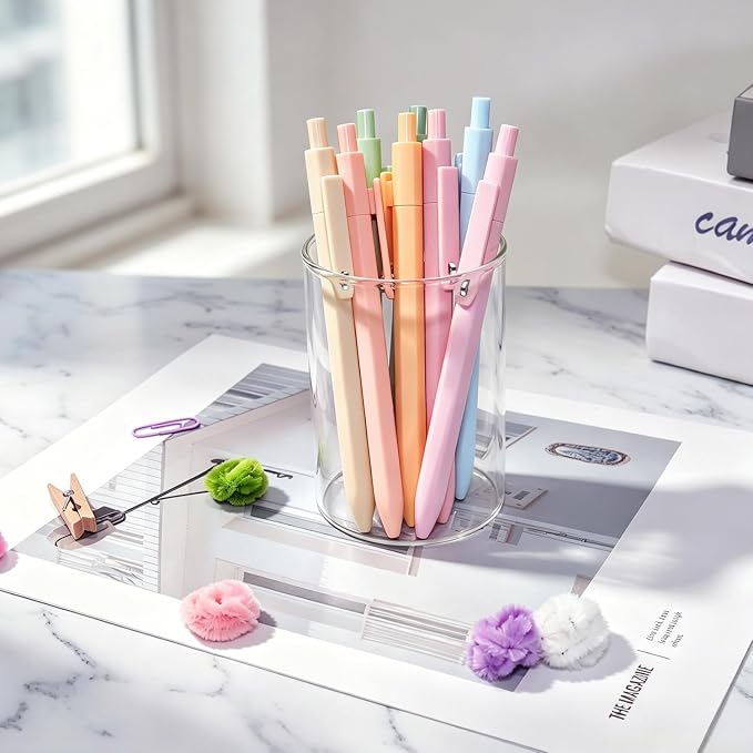 Piochoo Aesthetic Pens, No Smudge Quick Dry Smooth Writing Pens, Cute Black Ink - Image 6