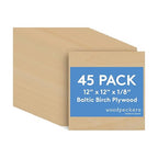 3 mm Baltic Birch Plywood 1/8 x 12 x 12 Inch, Box of 45 B/BB Grade Craft Wood by Woodpeckers