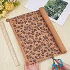 1.51 Yards 12.99 Inch Camel Synthetic Cork Leather Fabrics by the Yard Flowers - Image 3