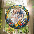 Personalized Family Stained Glass Sun Catcher, Customized Stained Glass Window by Godmerch