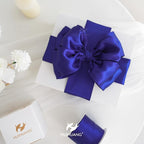HUIHUANG Royal Blue Satin Wired Ribbon 2.5 inch 4th of July Cobalt Blue Wire - Image 6