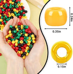 UPINS Red 1200Pcs Yellow Green and Black Pony Beads, Juneteenth Pony Beads - Image 2