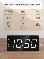 PPLEE Alarm Clock for Bedroom, 2 Alarms Loud LED Big Display Plug in Simple - Image 2