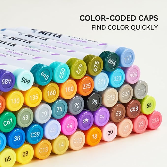 Arrtx 60 Colors Acrylic Paint Pens, Paint Markers Pens, - Image 2