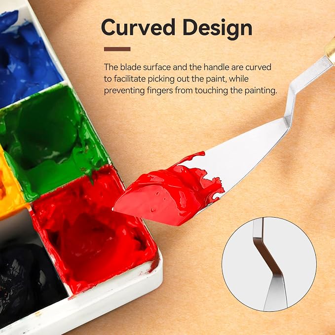 2 Pieces Palette Knife Set Stainless Steel Spatula palette knife - Image 4