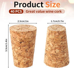 40 Pack Soft Natural Corks, Tapered Cork Plugs - Image 2