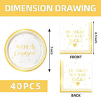 40Pcs Engagement Party Decorations Plates and Napkins - Image 2